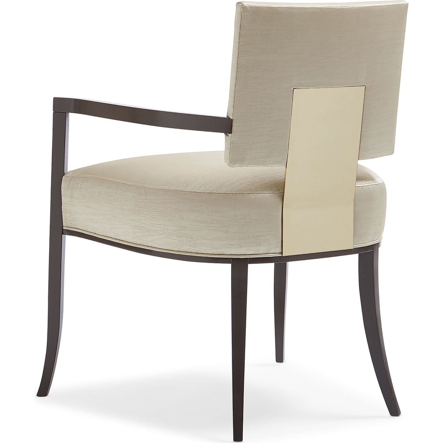 003 SR-769018 | Additional Silo | Reserved Seating Armchair by Caracole in gold and seal skin, whisper of gold. Made from birch in a transitional style.