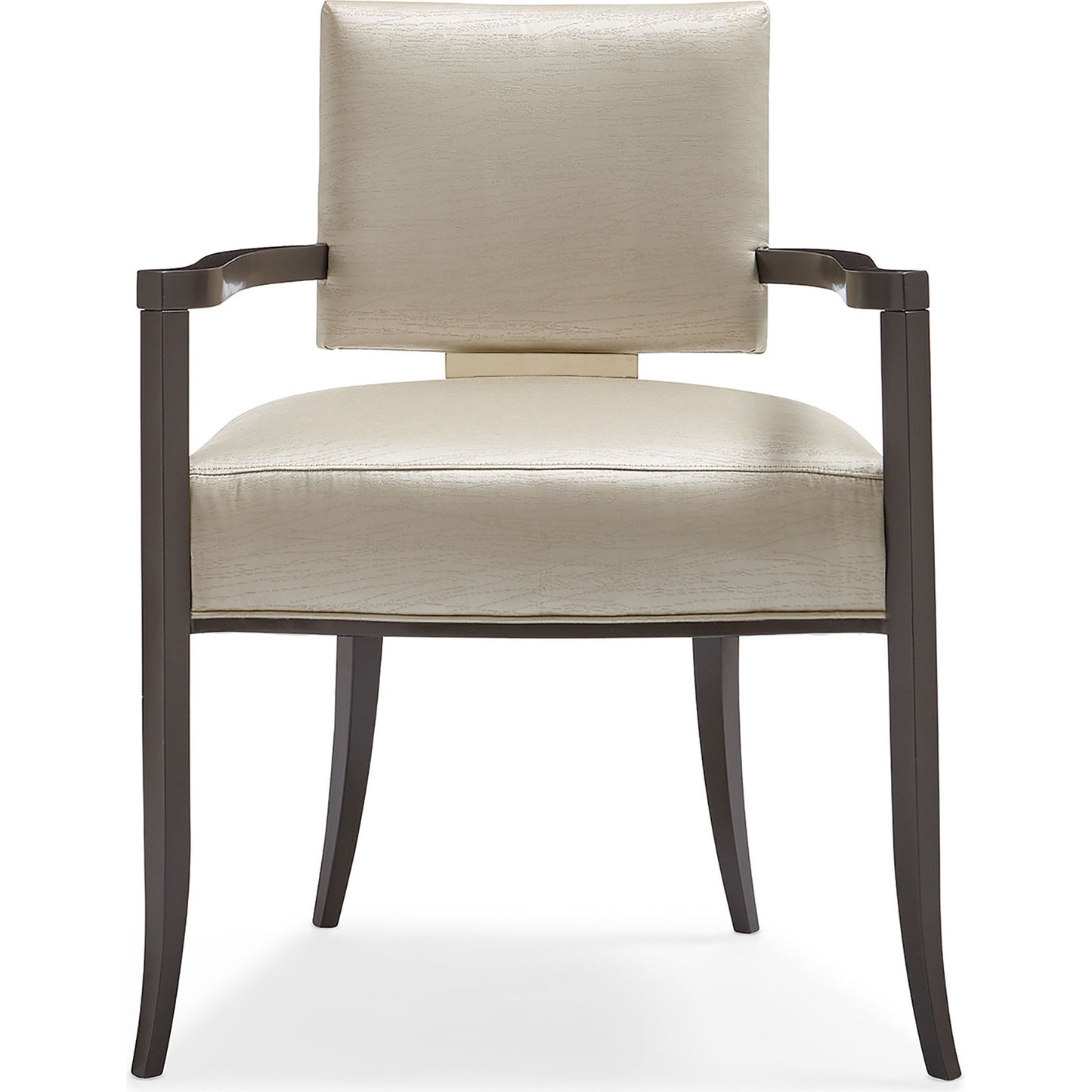 004 SR-769018 | Additional Silo | Reserved Seating Armchair by Caracole in gold and seal skin, whisper of gold. Made from birch in a transitional style.