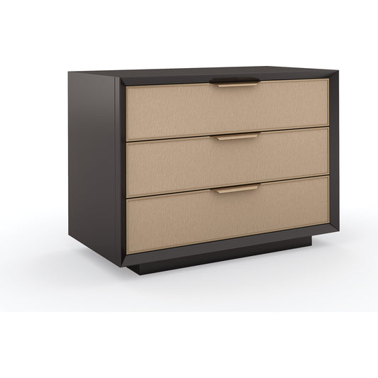Triple Wrap Nightstand by Caracole in dark chocolate, champagne gold and dark chocolate, champagne gold. Made from birch, maple in a modern style.