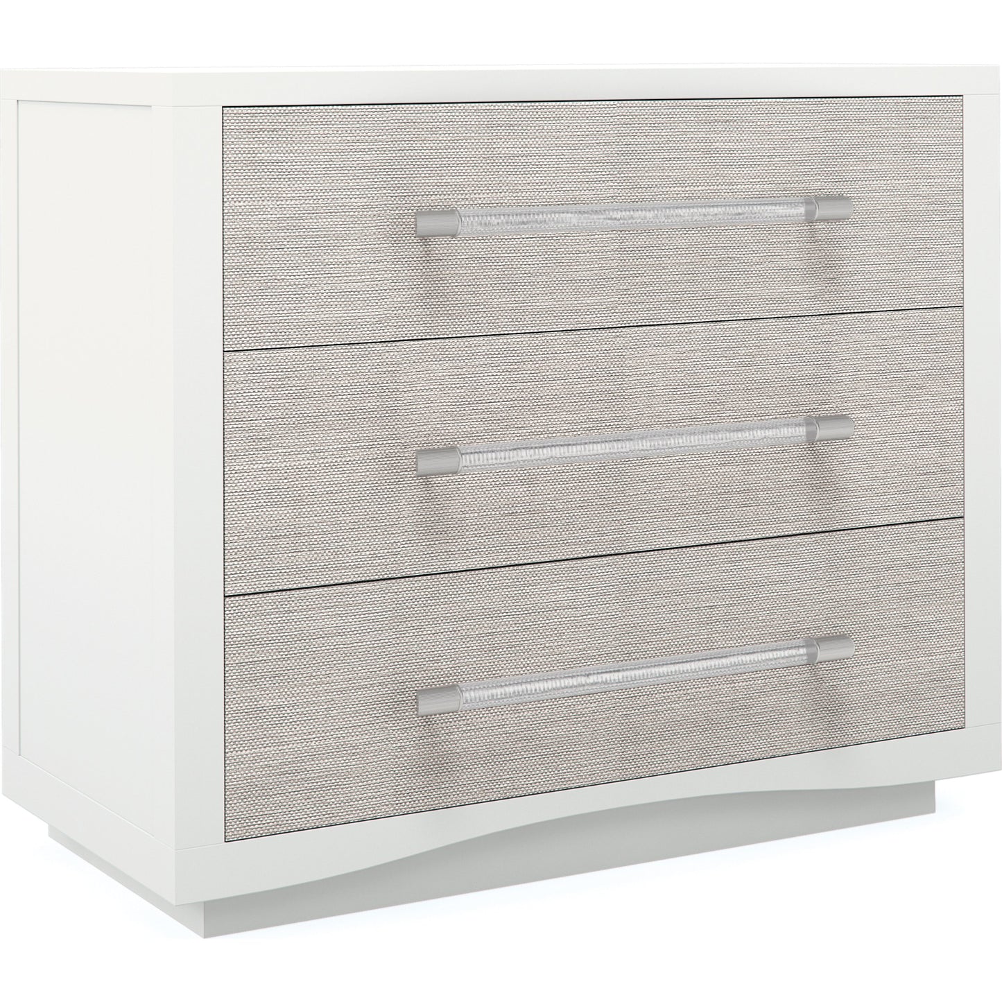 001 SI-1756615 | Additional Silo | A Clear Touch Nightstand by Caracole in silver, acrylic, nickel and sun kissed silver, satin nickel. Made from ash, raffia in a modern style.