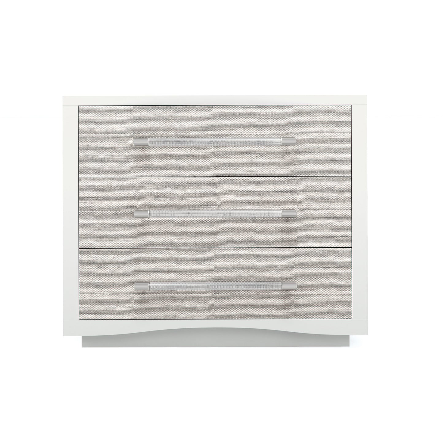 002 SI-1756615 | Additional Silo | A Clear Touch Nightstand by Caracole in silver, acrylic, nickel and sun kissed silver, satin nickel. Made from ash, raffia in a modern style.