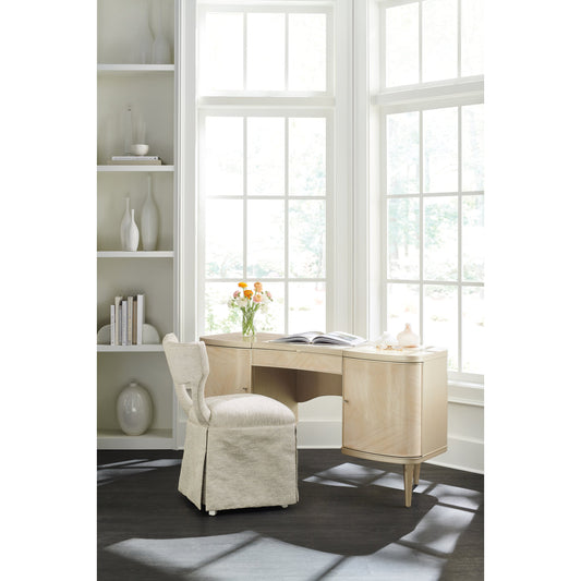 Fancy Me Desk by Caracole in champagne, pearl and champagne pearl. Made from birch, quarter ash, amapa in a transitional style.