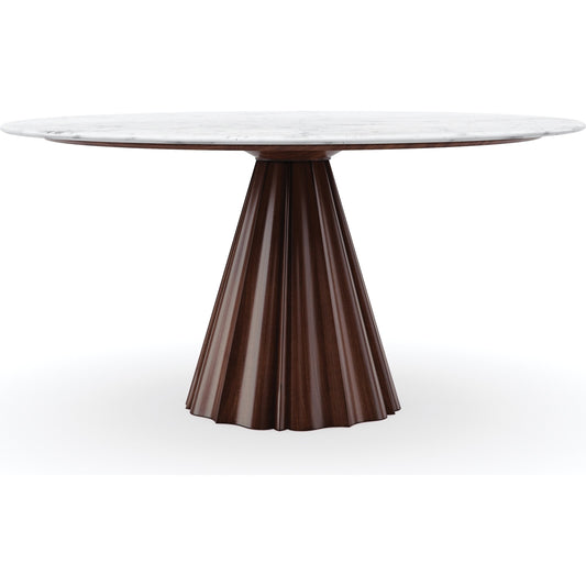 All Natural Dining Table by Caracole in walnut, white, marble and walnut. Made from asian hardwood, walnut, marble in a eclectic & global style.