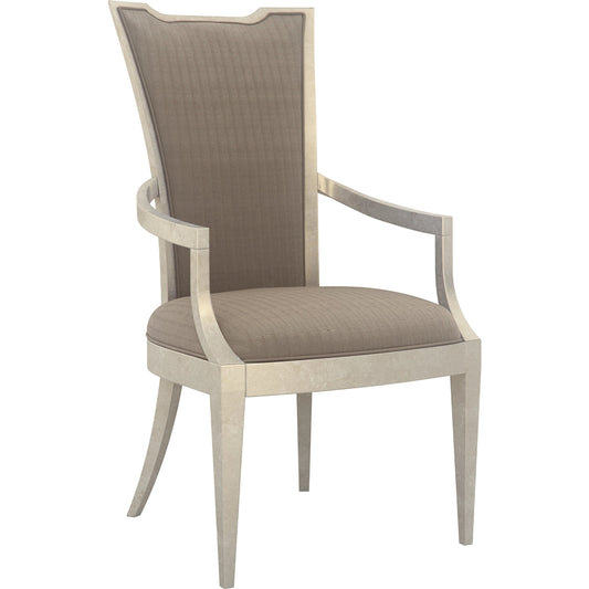 Very Appealing Dining Arm Chair (Set of 2) by Caracole in silver and soft silver leaf. Made from birch in a transitional style.