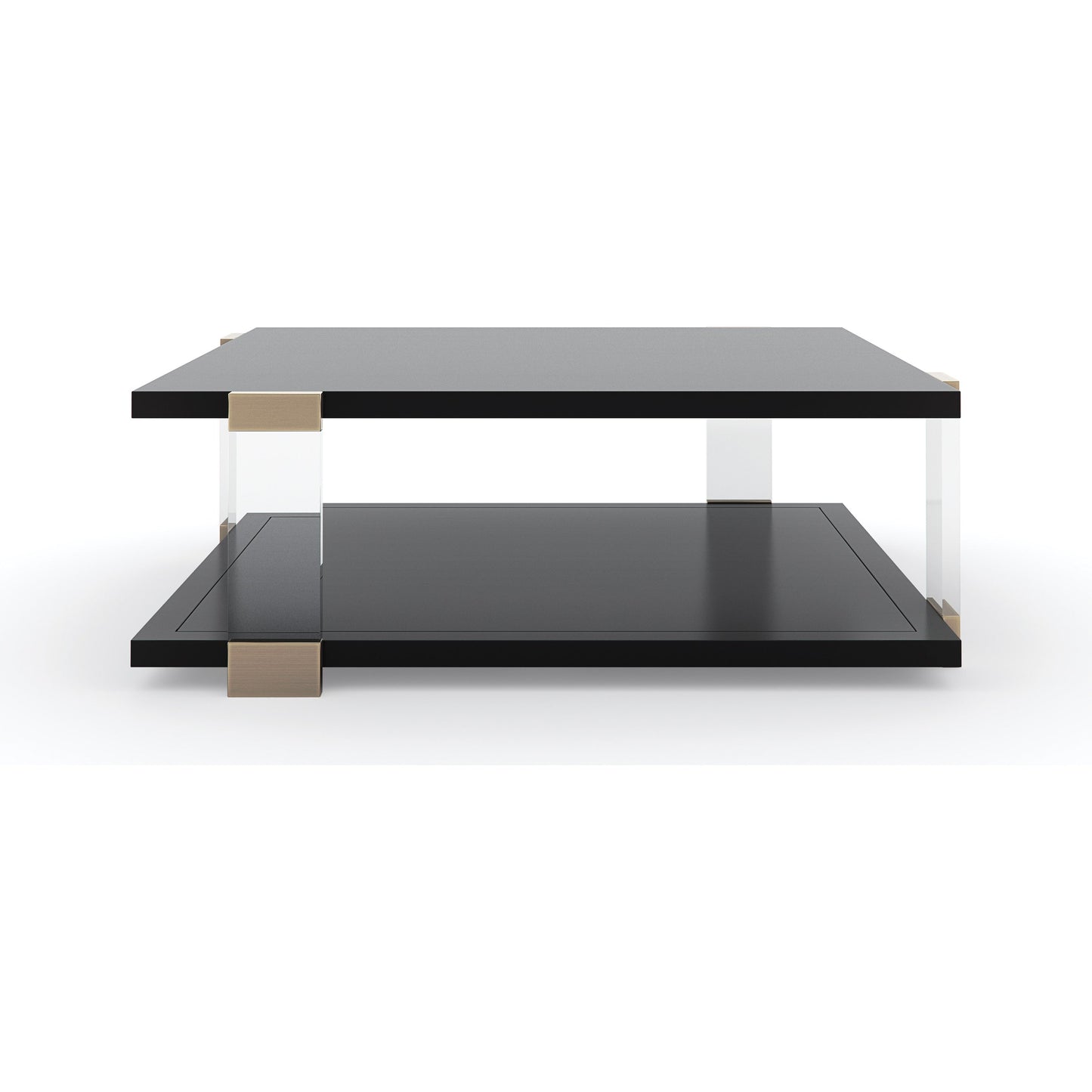 002 SI-1756655 | Additional Silo | I'll Take The Corner Table by Caracole in tuxedo black, whisper of gold and tuxedo black, whisper of gold. Made from birch, acrylic, maple in a modern style.
