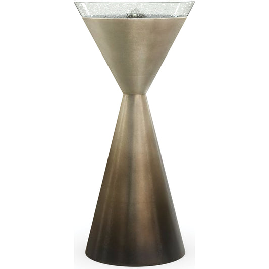 Spy Glass End Table by Caracole in silver and oracle leaf. Made from birch in a eclectic & global style.