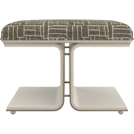 Balance Beam Bench by Caracole in moss green and cloud. Made from poplar in a modern style.