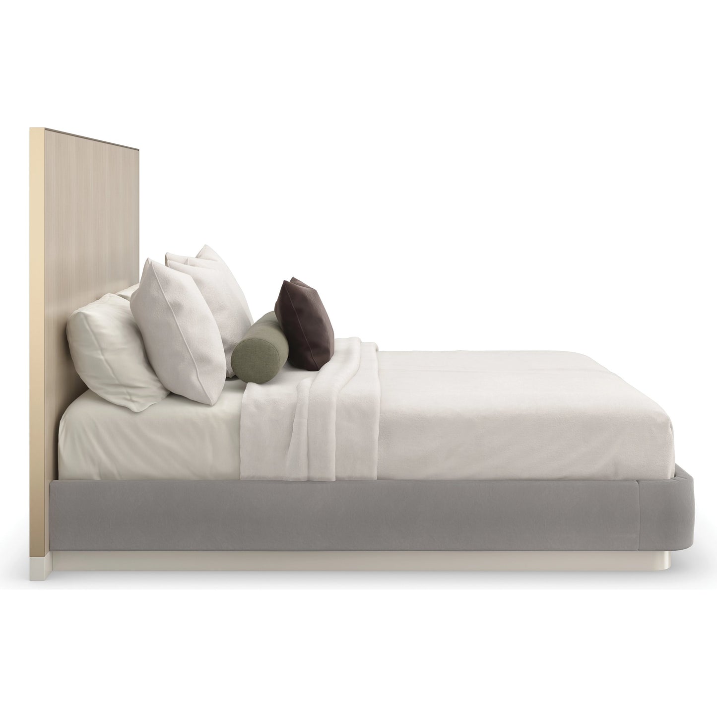 004 SI-2095922 | Additional Silo | Dream Chaser Bed by Caracole in dry martini, cloud, brushed gold. Made from poplar, koto in a modern style.