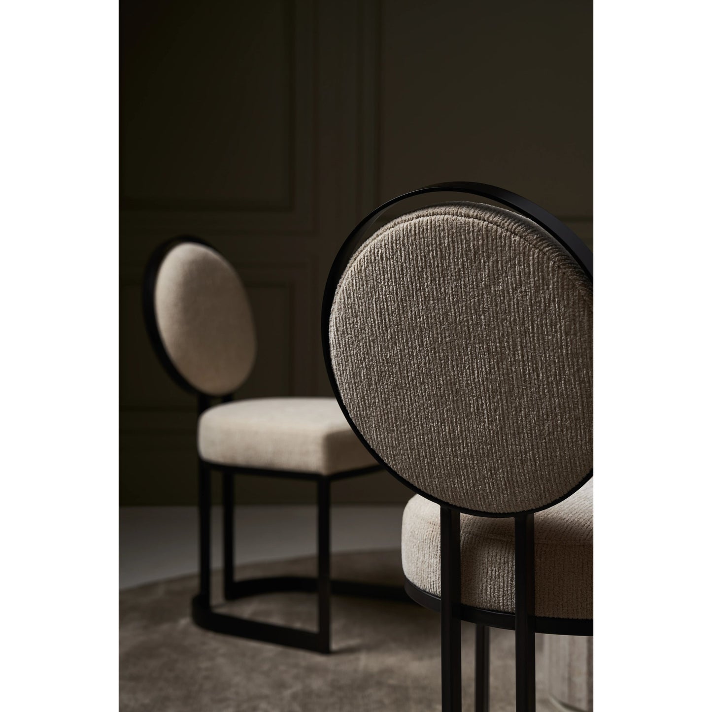 006 SI-2095932 | Additional Silo | La Lune Dining Chair (Set of 2) by Caracole in ivory and chocolate bronze. Made from metal in a modern style.