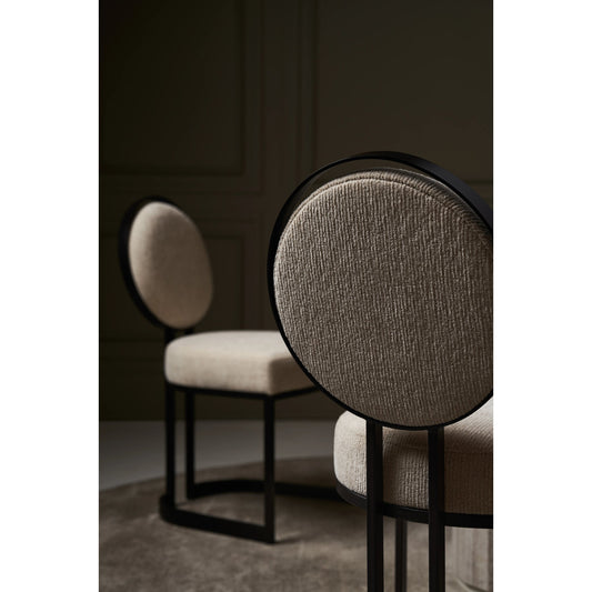 La Lune Dining Chair (Set of 2) by Caracole in ivory and chocolate bronze. Made from metal in a modern style.