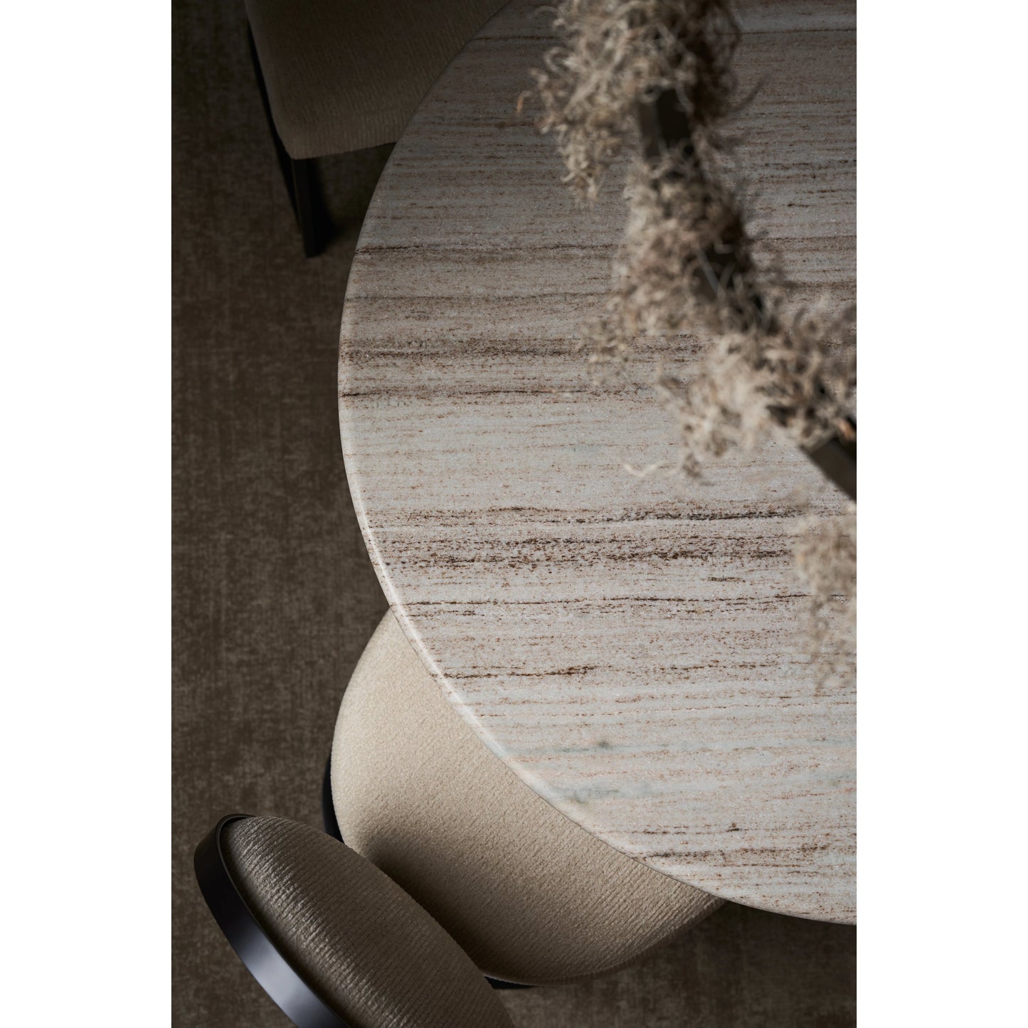 008 SI-2095932 | Lifestyle | La Lune Dining Chair (Set of 2) by Caracole in ivory and chocolate bronze. Made from metal in a modern style.