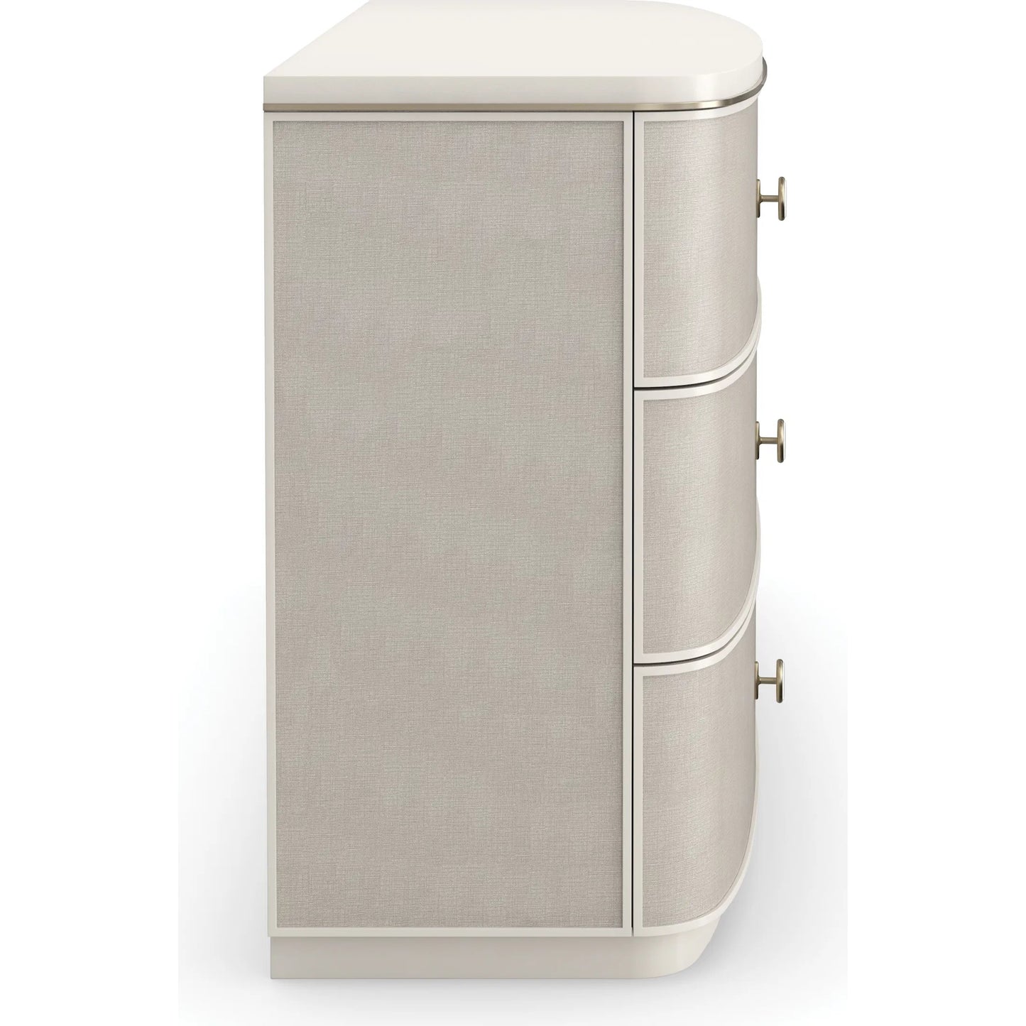 003 SI-2193780 | Additional Silo | Lyon Dresser by Caracole in almond milk, brushed gold. Made from acacia, metal in a unique style.