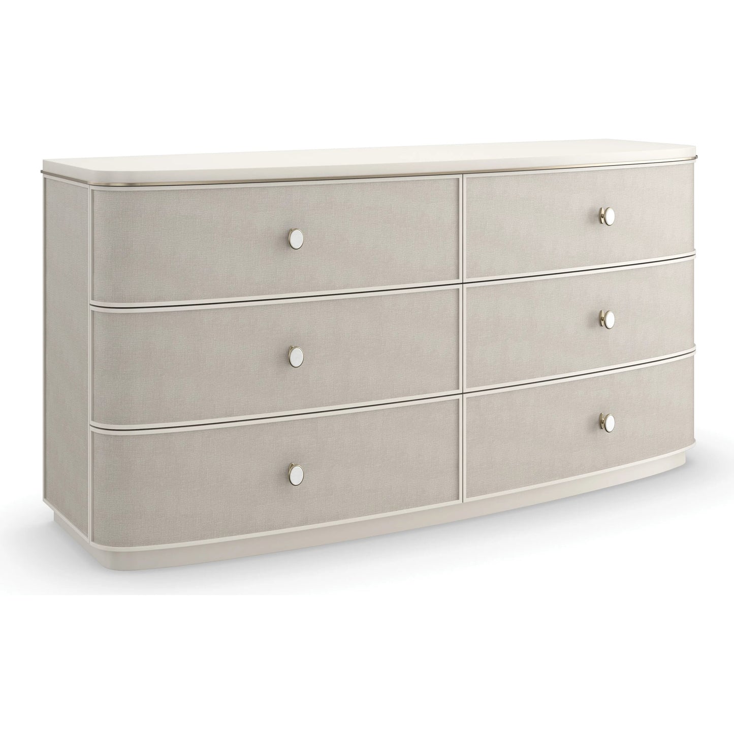001 SI-2193780 | Primary Silo | Lyon Dresser by Caracole in almond milk, brushed gold. Made from acacia, metal in a unique style.