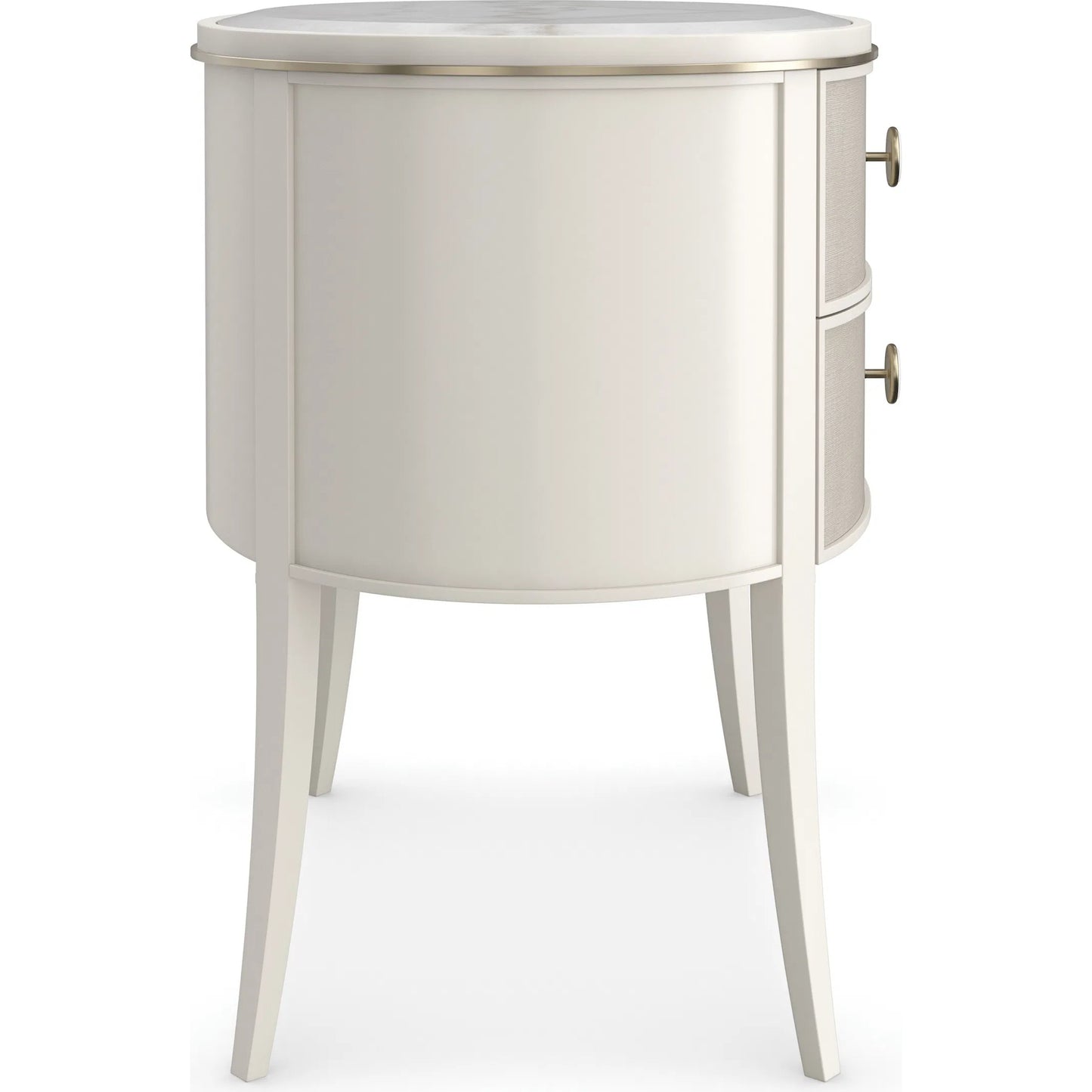 003 SI-2193785 | Additional Silo | Bruges Nightstand by Caracole in almond milk, brushed gold. Made from acacia, marble, metal in a unique style.