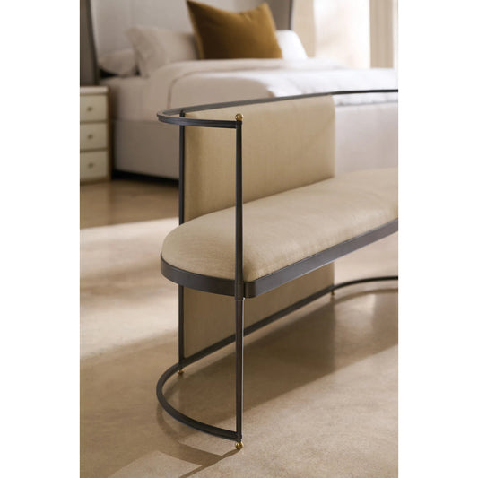 Toulouse Bench by Caracole in craftsman bronze, brushed gold. Made from metal in a transitional style.