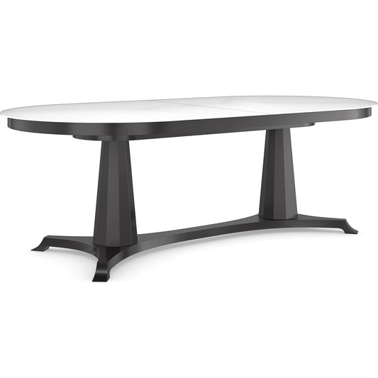 158 SI-2193795 | Primary Silo | Bordeaux Dining Table by Caracole in almost black. Made from asian hardwood, acacia, glass, birch in a modern style.