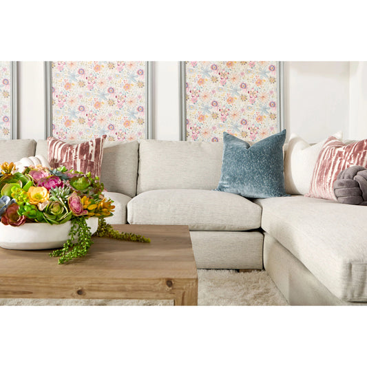 Clara Armless Chair by Essentials For Living in natural gray oak, performance stone basketweave. Made from solid oak wood, mdf, plywood, 100% polyester fabric, foam, feather in a modern style.