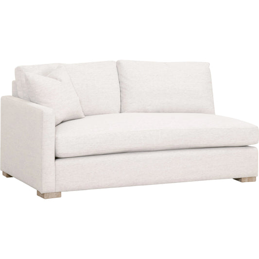 Clara Modular 2-Seat Left Slim Arm Sofa by Essentials For Living in natural gray oak, performance stone basketweave. Made from solid oak wood, mdf, plywood, 100% polyester fabric, foam, feather in a modern style.