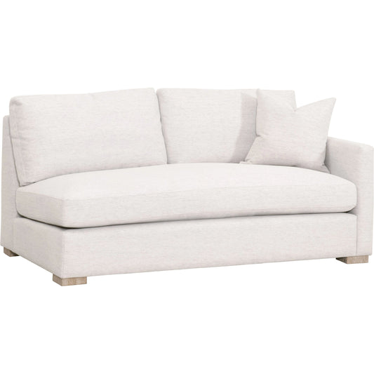 Clara Modular 2-Seat Right Slim Arm Sofa by Essentials For Living in natural gray oak, performance stone basketweave. Made from solid oak wood, mdf, plywood, 100% polyester fabric, foam, feather in a modern style.