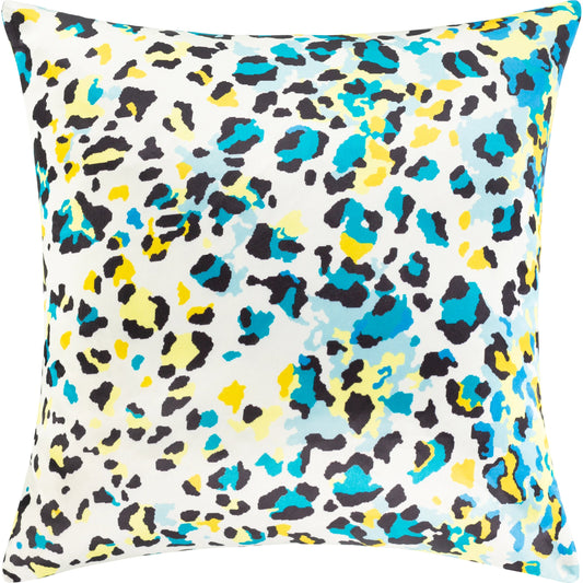 Chloe Pillow - 11665 by Surya in ivory, aqua, yellow, mustard, blue. Made from front: 100% polyester, back: 100% polyester in a modern style.