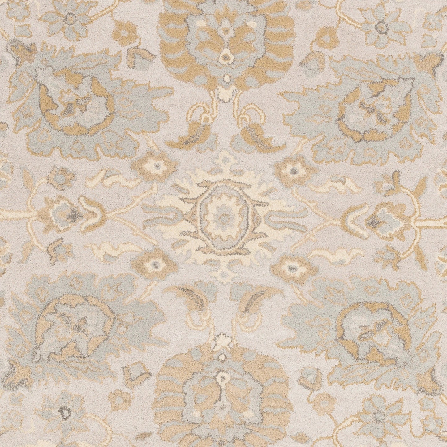 003 73073-27806 | Closeup | Castello Rug - 15148 by Surya in light beige, light gray, tan, slate, brown. Made from 100% wool in a unique style.