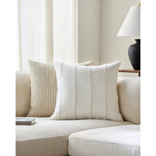 Charleston Lumbar Pillow - 516444 by Surya in ivory. Made from linen, cotton in a modern style.
