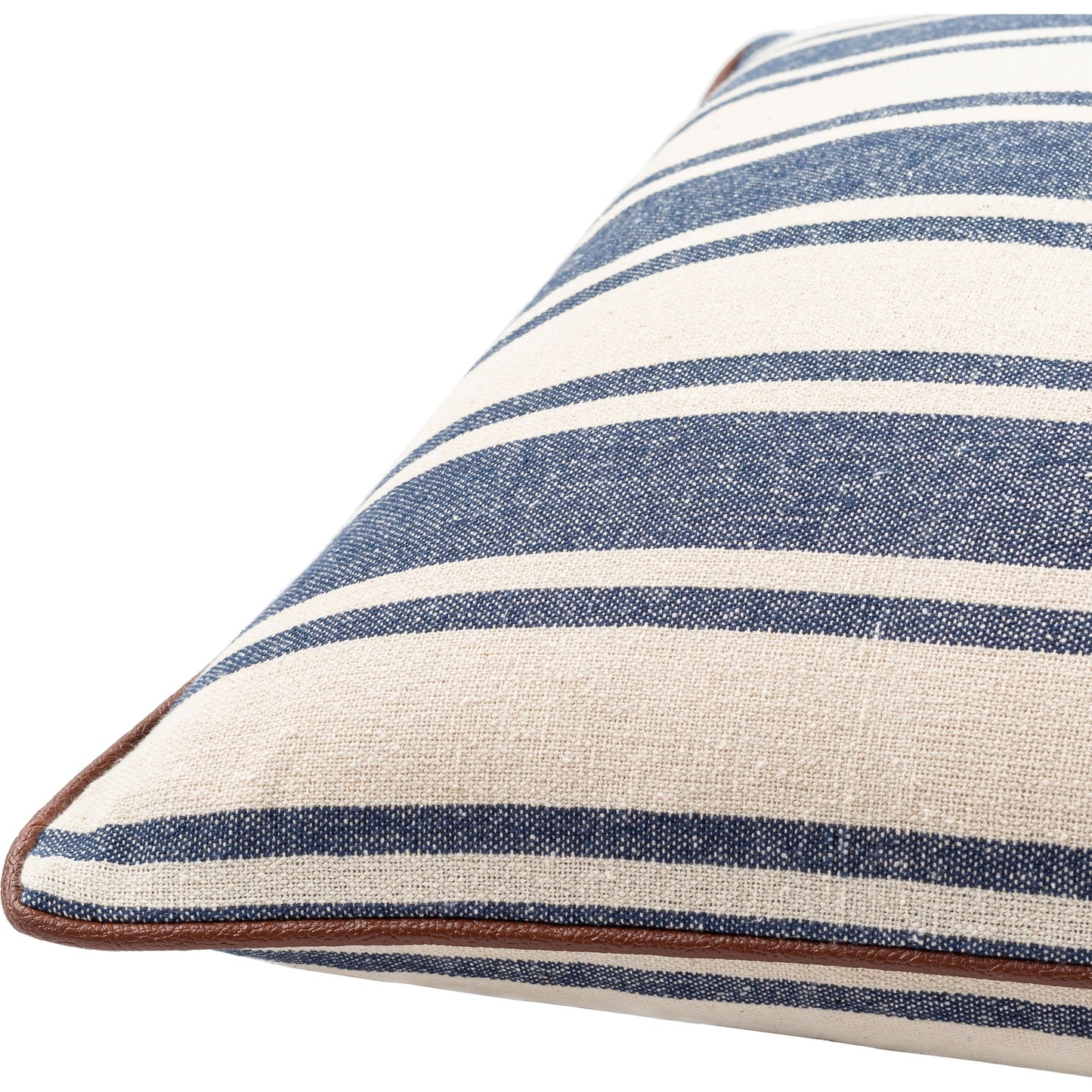 005 SI-1879230,SI-1879231,SI-1879232,SI-1879233 | Closeup | Charlize Pillow - 34079 by Surya in navy, cream. Made from 100% cotton in a coastal style.