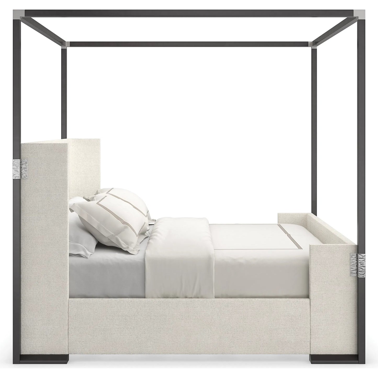 004 SI-2162883 | Additional Silo | Shelter Me Canopy by Caracole in almost black, brushed stainless. Made from poplar in a unique style.
