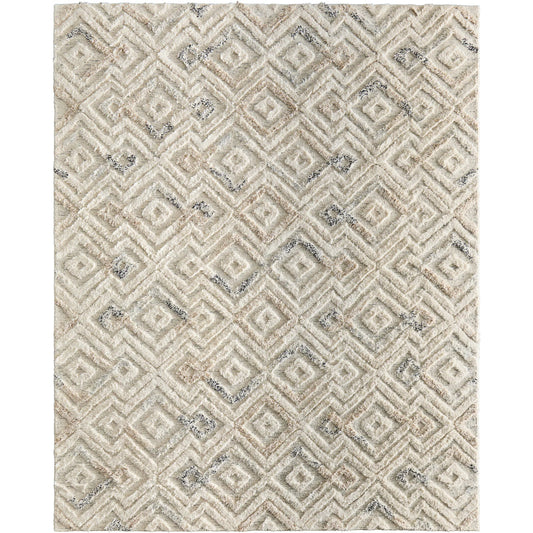 002 SI-1753540,SI-1753541,SI-1753542,SI-1753543,SI-1753545 | Primary Silo | Anica Transitional Moroccan Rug - 8004F by Feizy in ivory, gray, black. Made from wool in a unique style.