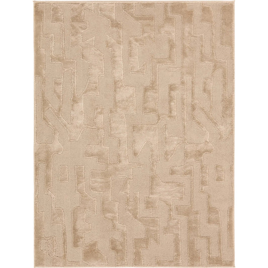 Calix by Nikki Chu CNU05 Rug by Jaipur Living in tan, taupe. Made from 60% polypropylene, 40% polyester in a unique style.