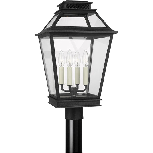 Falmouth Post Lantern by Visual Comfort & Co. in dark weathered zinc. Made from stonestrong in a cottage & farmhouse style.