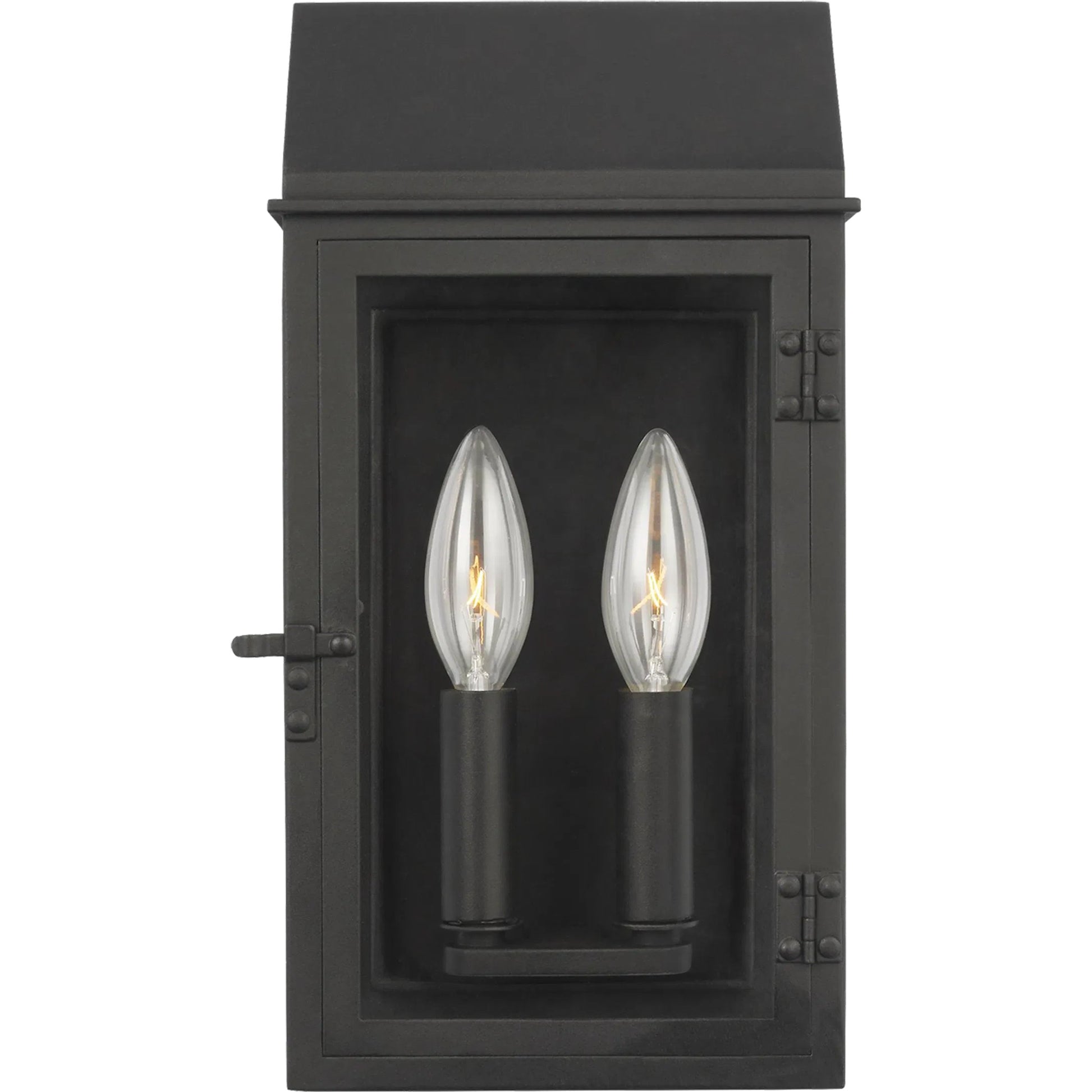Hingham Small Outdoor Wall Lantern by Visual Comfort & Co. in textured black. Made from stonestrong in a cottage & farmhouse style.