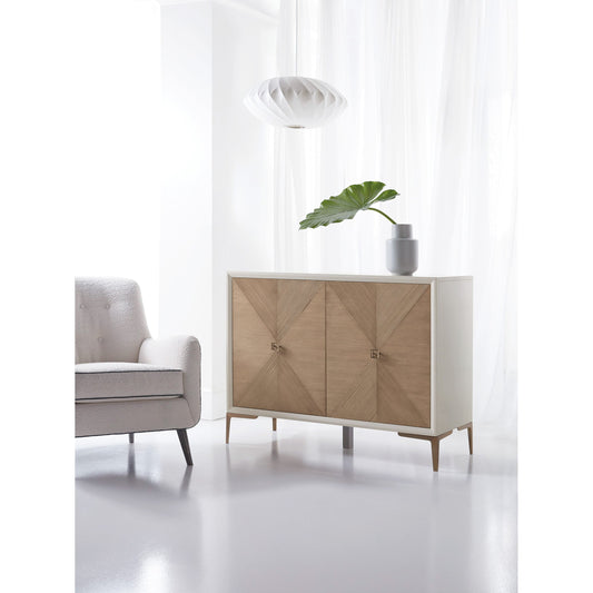 Lisette Hall Chest by Hooker Furniture in cream. Made from hardwoods in a modern style.