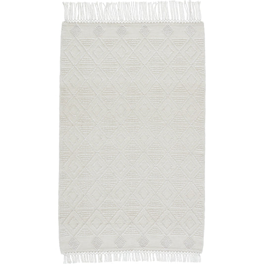 Cosette COE03 Indoor/Outdoor Rug by Jaipur Living in white, ivory. Made from 100% pet yarn in a unique style.
