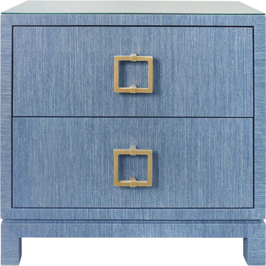 001 SI-2441108 | Primary Silo | Cole Two Drawer Side Table by Worlds Away. Made from grasscloth in a eclectic & global style.