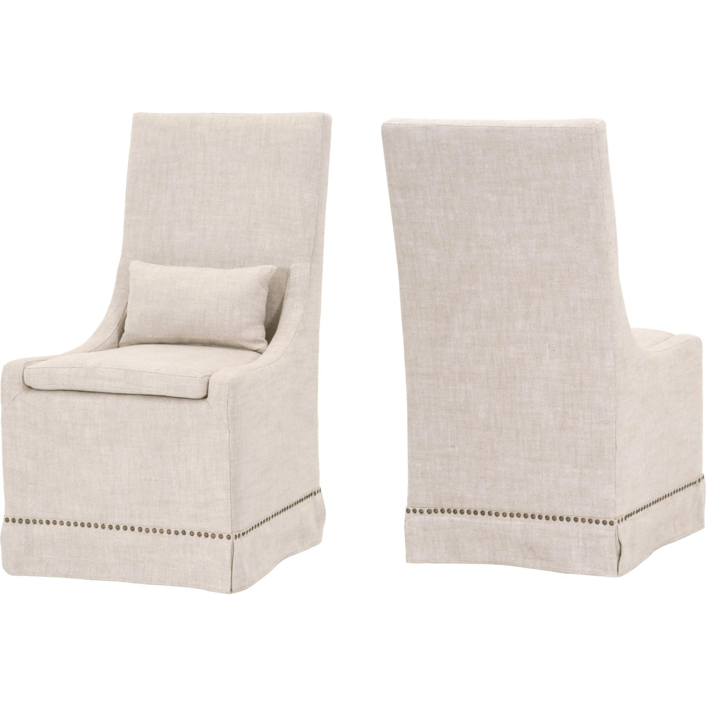 007 SR-387171 | Additional Silo | Colleen Dining Chair (Set of 2) by Essentials For Living in bisque french linen. Made from solid birch, 100% french linen in a transitional style.