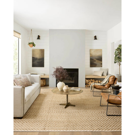 Colton CON-04 Rug by Angela Rose x Loloi in natural, ivory. Made from jute / cotton in a unique style.