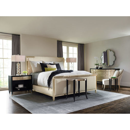 Nite in Shining Armor Bed by Caracole in gold and pompeii. Made from hardwood solids, hardwood veneers in a transitional style.