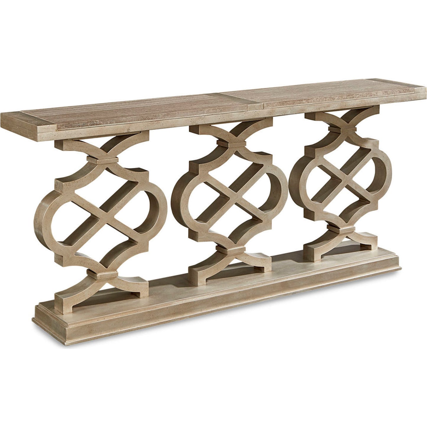 001 SR-882012 | Additional Silo | Morrissey Hillier Console Table by A.R.T. Furniture in silver and bezel. Made from parawood solids, primavera veneers, travertine stone in a transitional style.