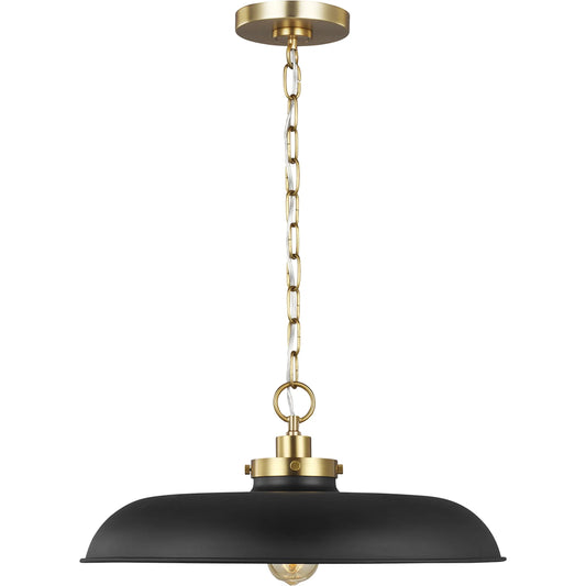 Wellfleet Medium Wide Pendant by Visual Comfort & Co.. Made from steel in a transitional style.