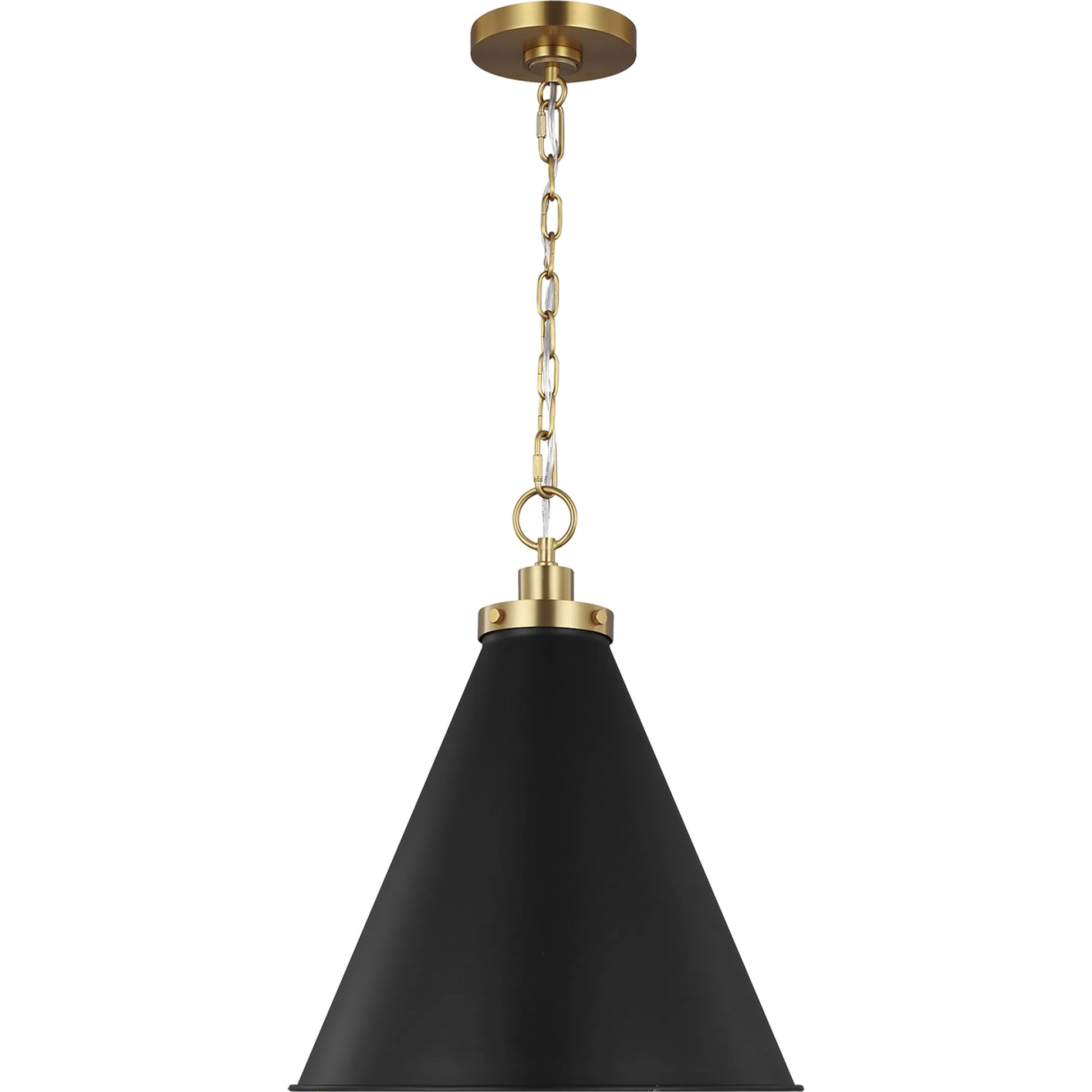 Wellfleet Medium Cone Pendant by Visual Comfort & Co.. Made from steel in a transitional style.