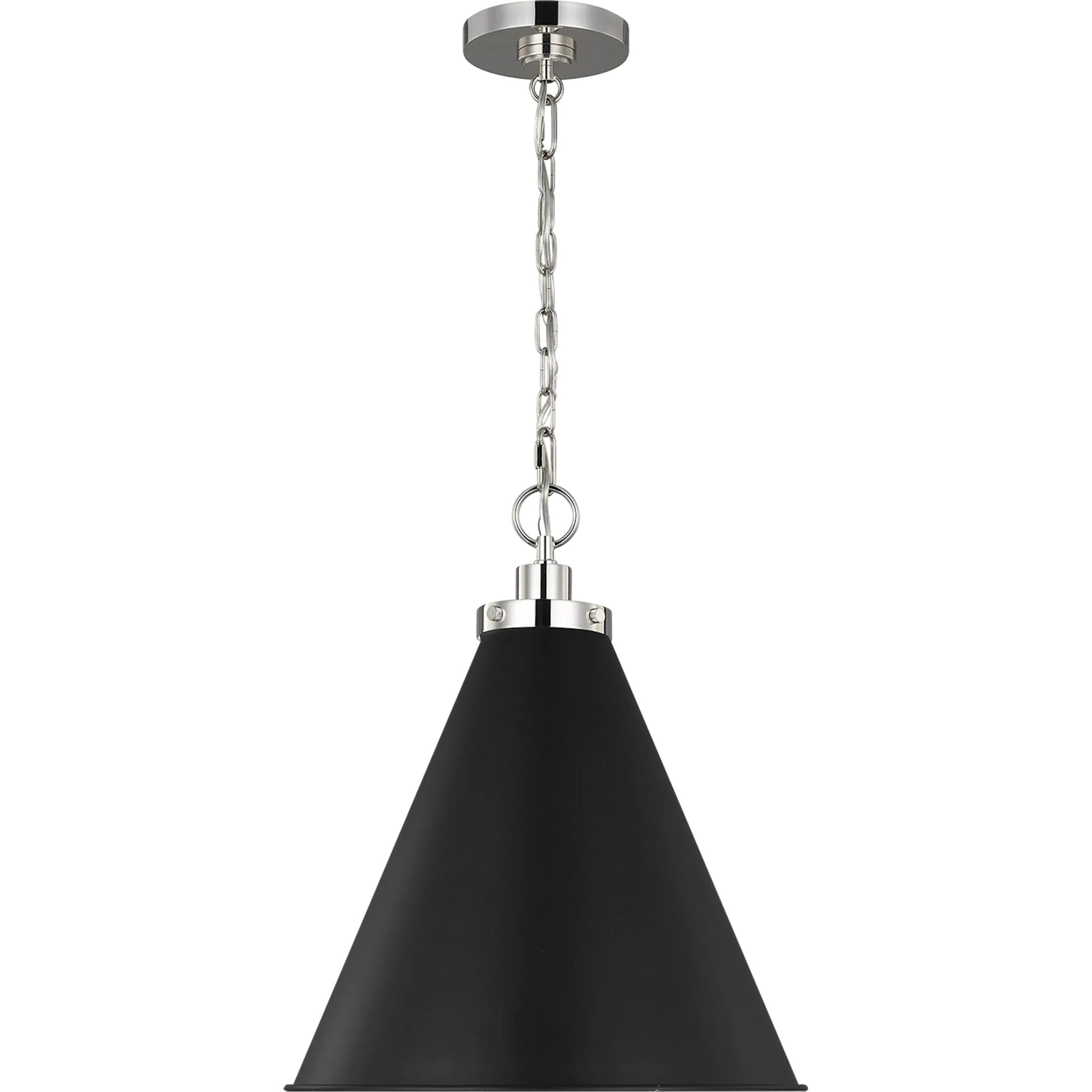 Wellfleet Medium Cone Pendant by Visual Comfort & Co.. Made from steel in a transitional style.