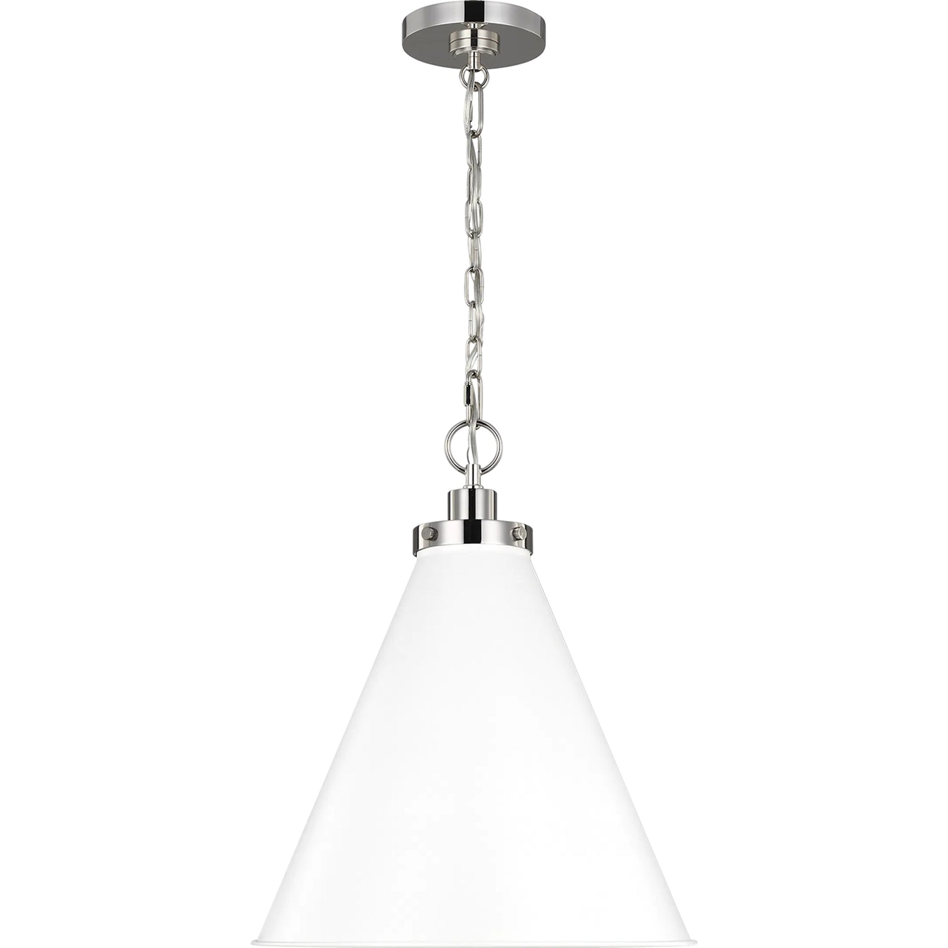Wellfleet Medium Cone Pendant by Visual Comfort & Co.. Made from steel in a transitional style.