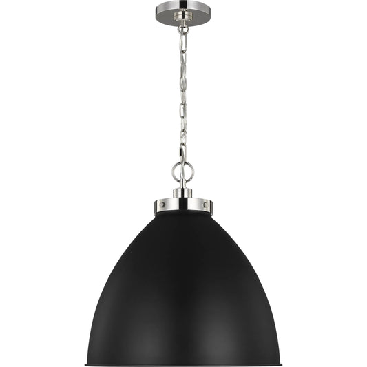 Wellfleet Large Dome Pendant by Visual Comfort & Co.. Made from steel in a transitional style.
