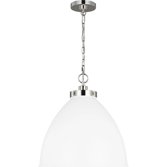 Wellfleet Large Dome Pendant by Visual Comfort & Co.. Made from steel in a transitional style.