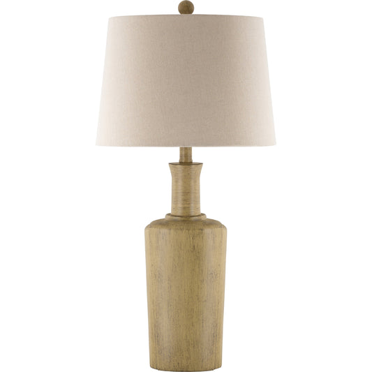 Capitan Lamp - 25432 by Surya in metallic brass, translucent, tan and hand finishedhand finished. Made from linen, polyester, metal in a cottage & farmhouse style.