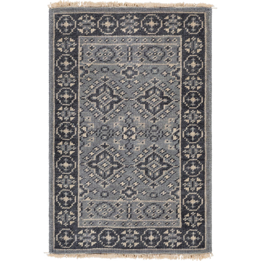 Cappadocia Rug - 21167 by Surya in deep teal, ink blue, ice blue. Made from 100% wool in a unique style.
