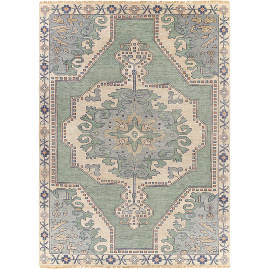001 SI-1878721 | Primary Silo | Cappadocia Rug - 25800 by Surya in light sage, denim, ivory, light olive, dusty coral. Made from 70% wool, 30% viscose in a unique style.