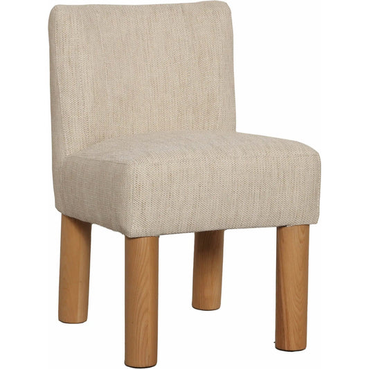 Destiny Dining Chair (Set of 2) by LH Imports in natural oak. Made from 18% viscose 82% polyester fabric, d30 & d35 foam, pine and plywood, natural solid oak wood in a transitional style.
