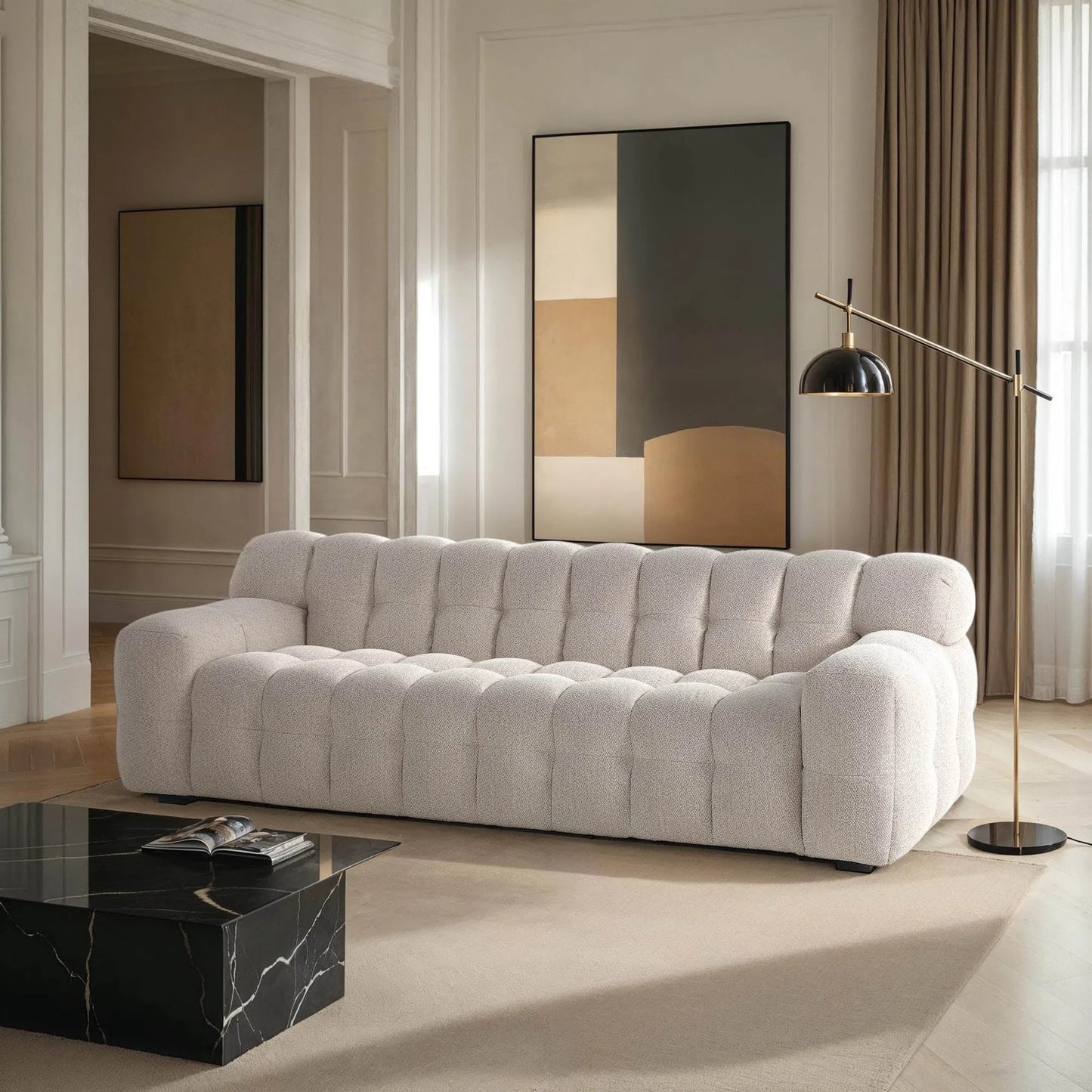 001 SI-2452757 | Lifestyle | Fusion Sofa by LH Imports in rustic charcoal. Made from polyester, poplar, rubberwood, foam in a transitional style.